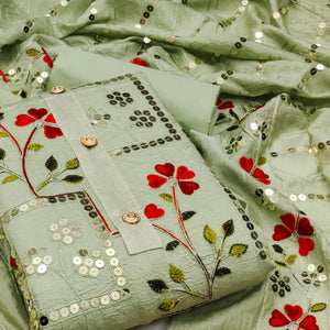 green-casual-wear-sequence-embroidered-chanderi-dress-material-139417