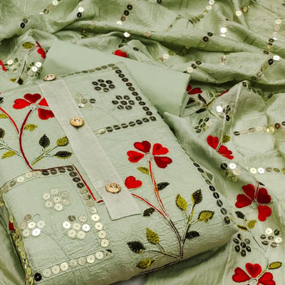 green-casual-wear-sequence-embroidered-chanderi-dress-material-139417