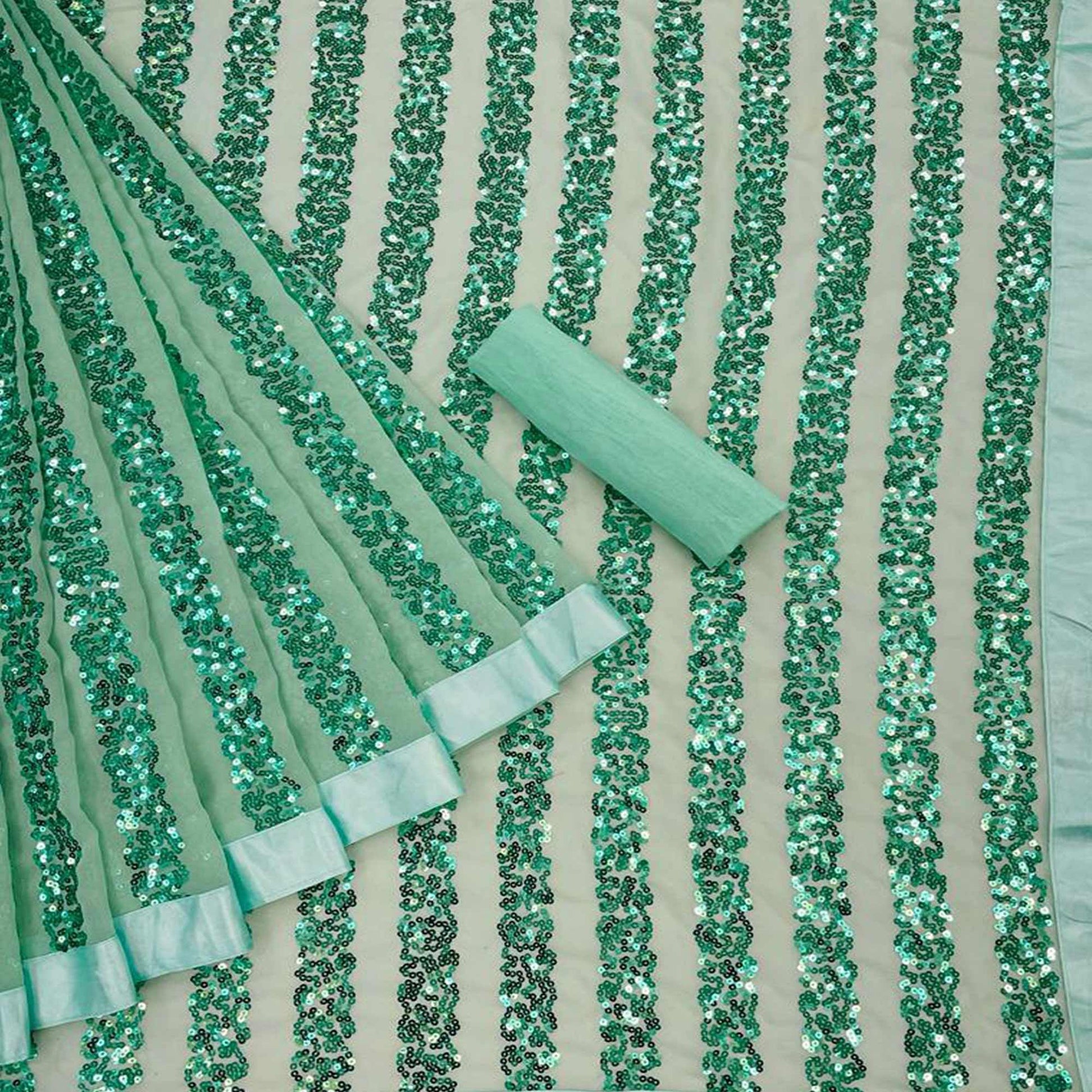 green-festive-wear-sequence-embroidered-georgette-saree-142832