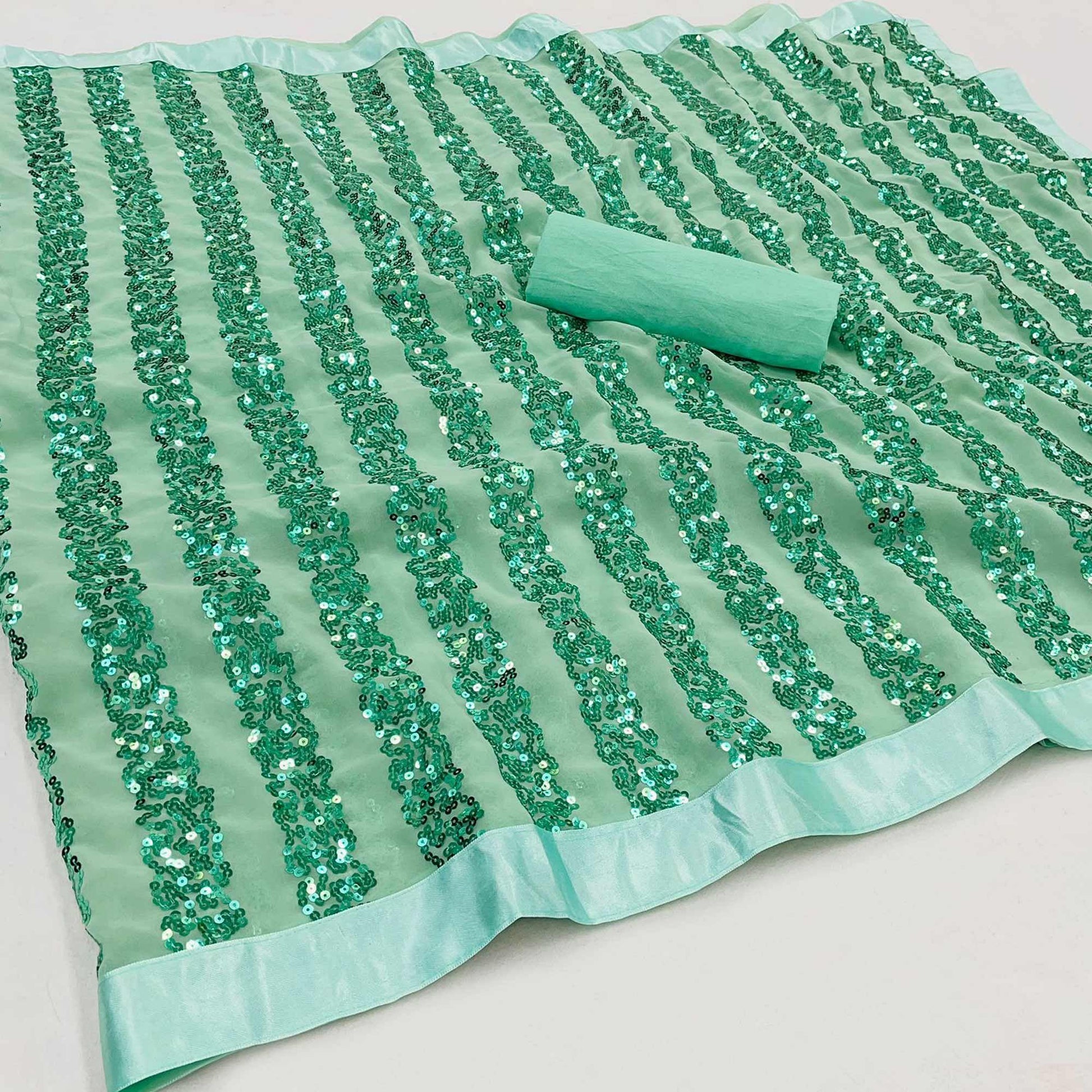 green-festive-wear-sequence-embroidered-georgette-saree-142832