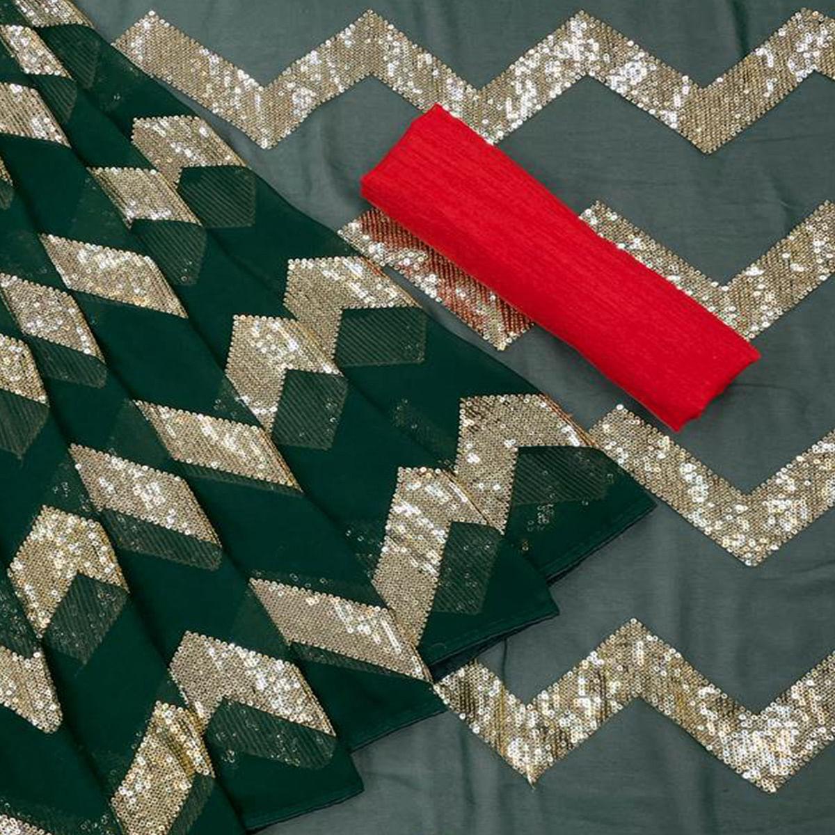 green-festive-wear-sequence-embroidered-georgette-saree-142835