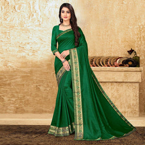 green-festive-wear-solid-vichitra-silk-saree-142742