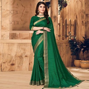 green-festive-wear-solid-vichitra-silk-saree-142843