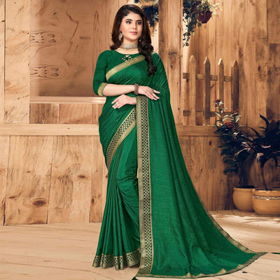 green-festive-wear-solid-vichitra-silk-saree-142843