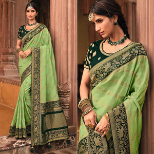 green-festive-wear-striped-woven-silk-saree-138272