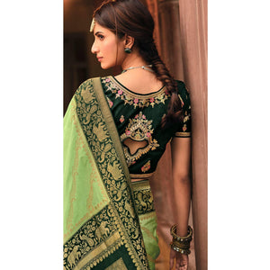 green-festive-wear-striped-woven-silk-saree-138272