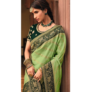green-festive-wear-striped-woven-silk-saree-138272