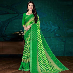 green-festive-wear-stripes-printed-work-chiffon-designer-saree