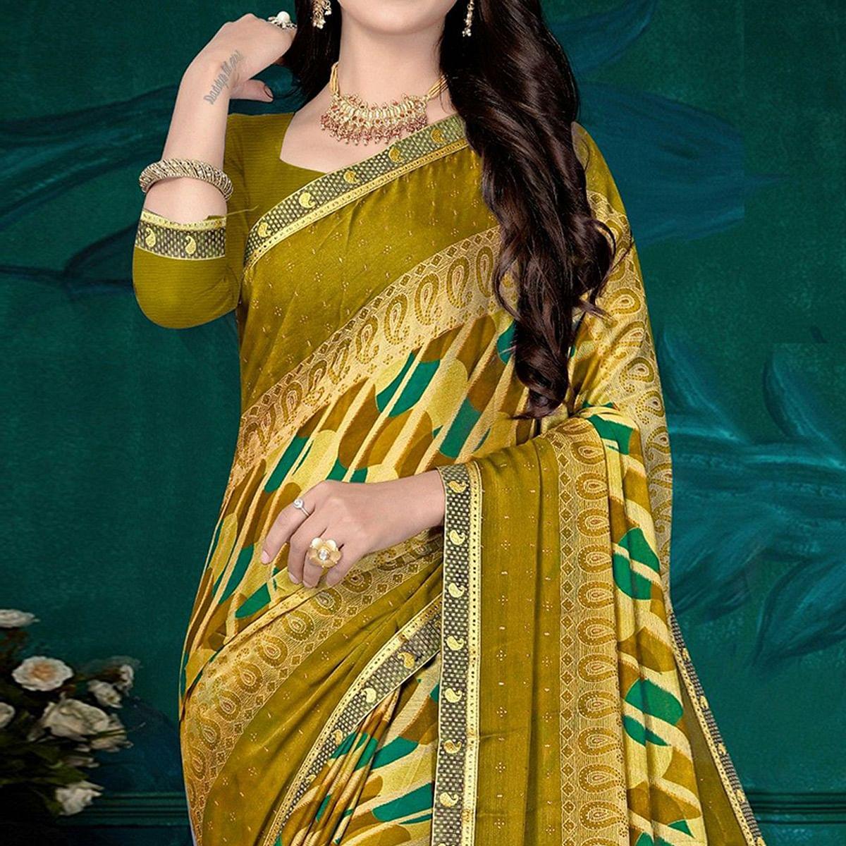 green-festive-wear-stripes-printed-work-chiffon-designer-saree-141243