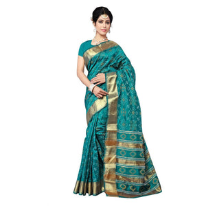 green-festive-wear-traditional-silk-woven-saree