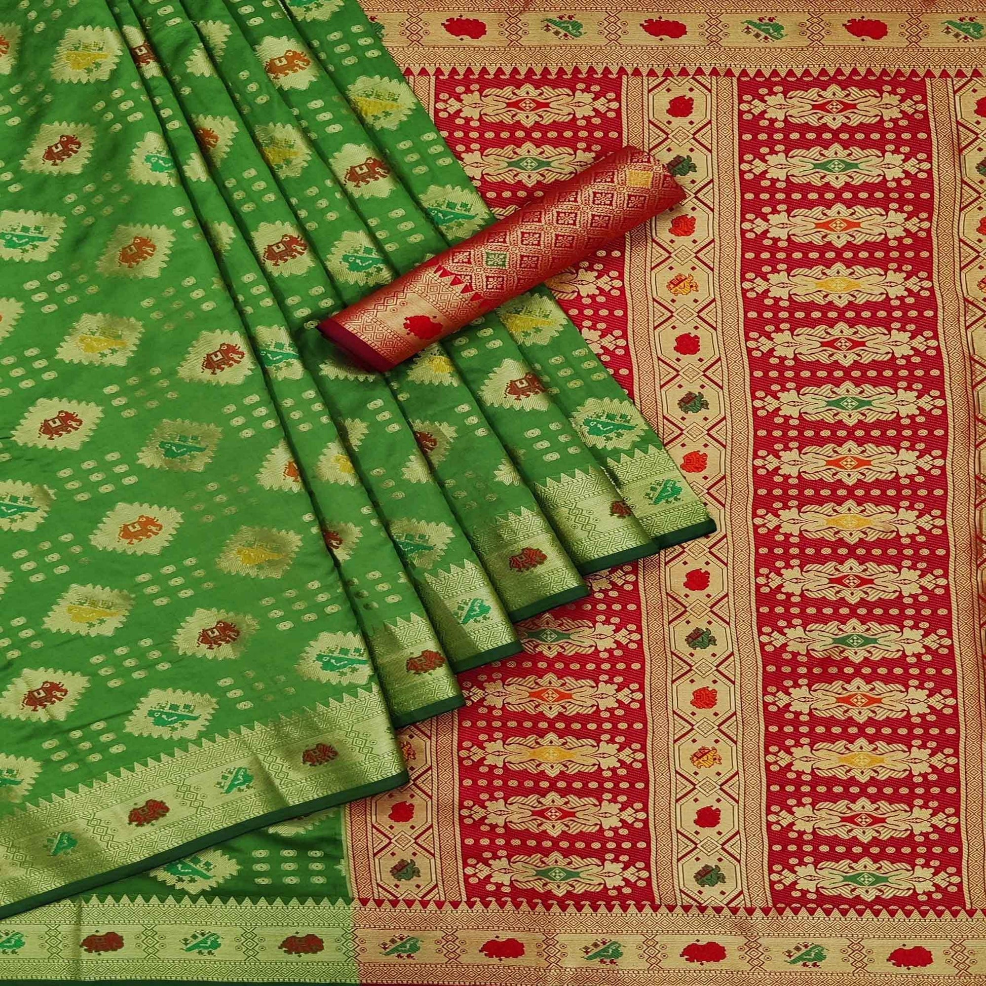 green-festive-wear-weaving-silk-saree-140121
