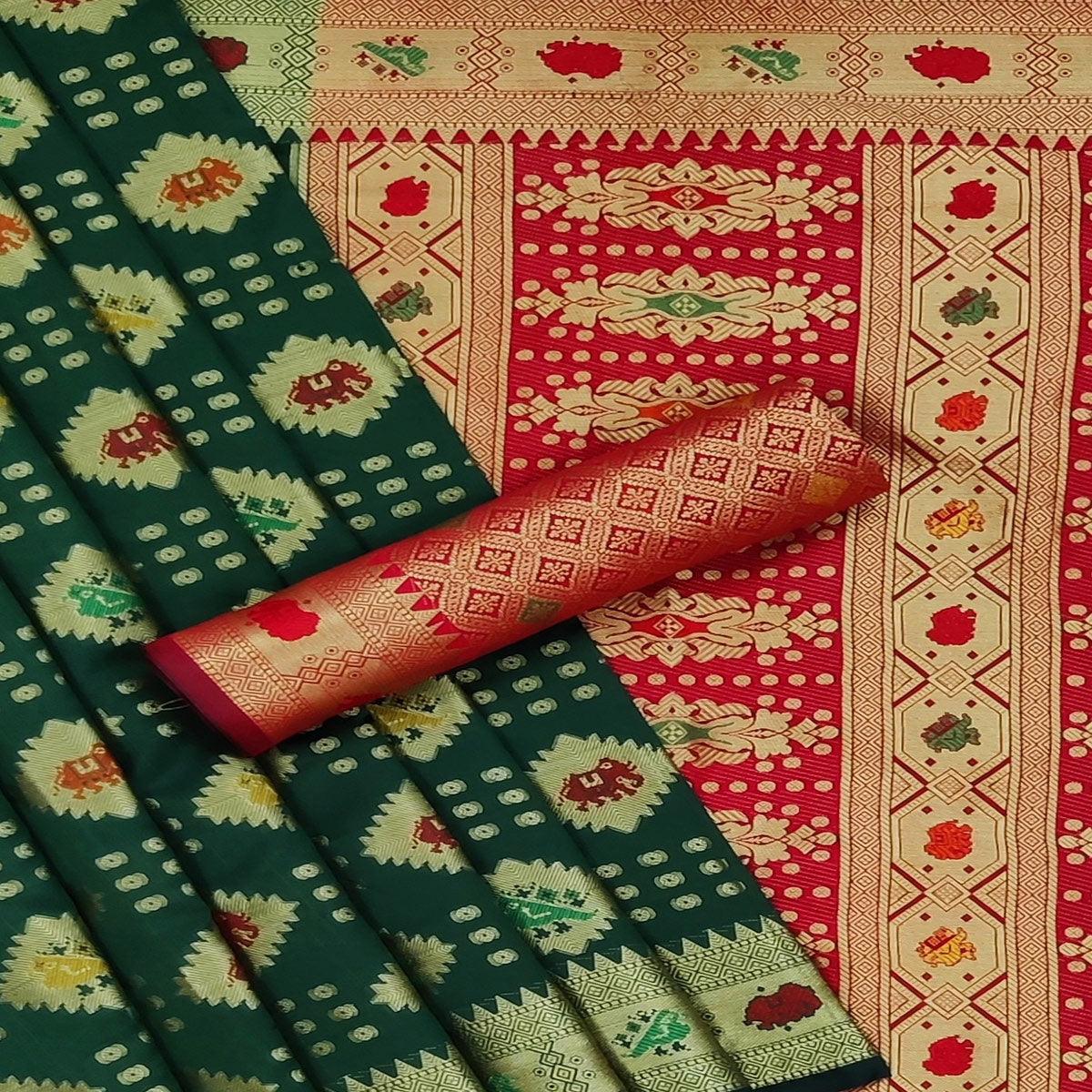 green-festive-wear-weaving-silk-saree-140119