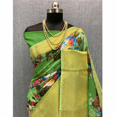 green-festive-wear-woven-printed-chanderi-silk-saree-134568
