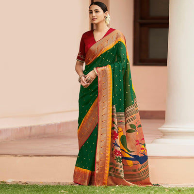 green-festive-wear-woven-printed-paithani-silk-saree-139228