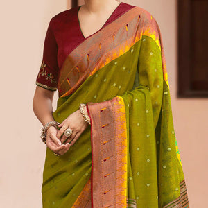 green-festive-wear-woven-printed-paithani-silk-saree-139230