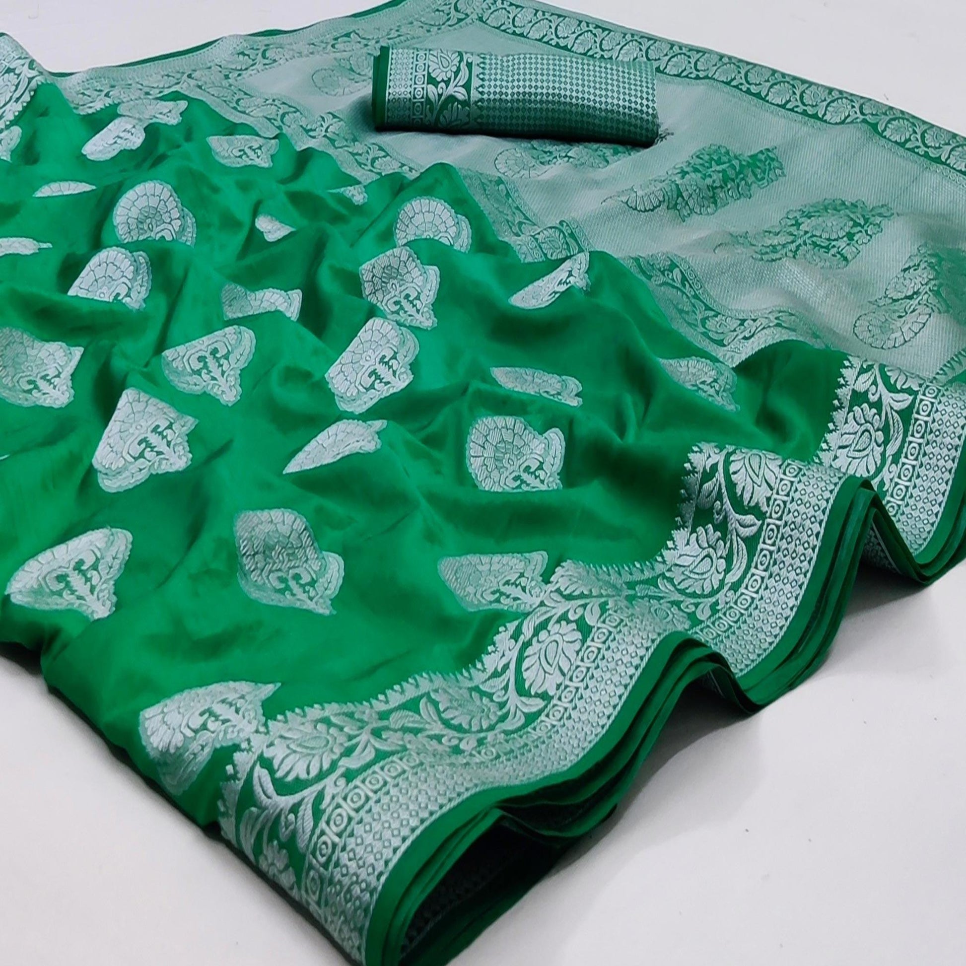 green-festive-wear-woven-pure-soft-raw-silk-saree-134114