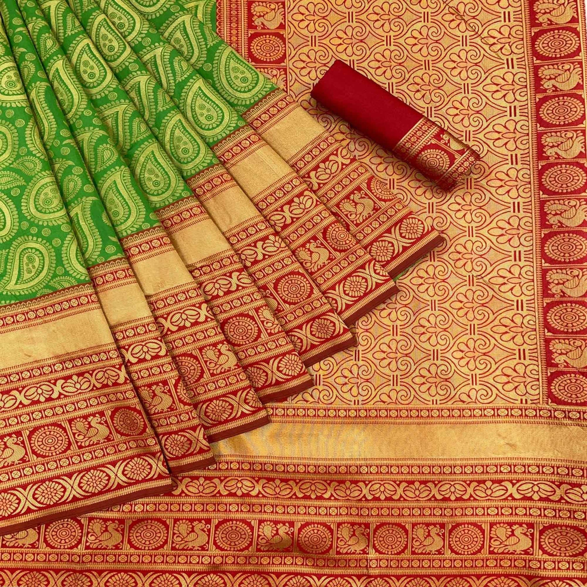 green-festive-wear-woven-art-silk-saree-141608