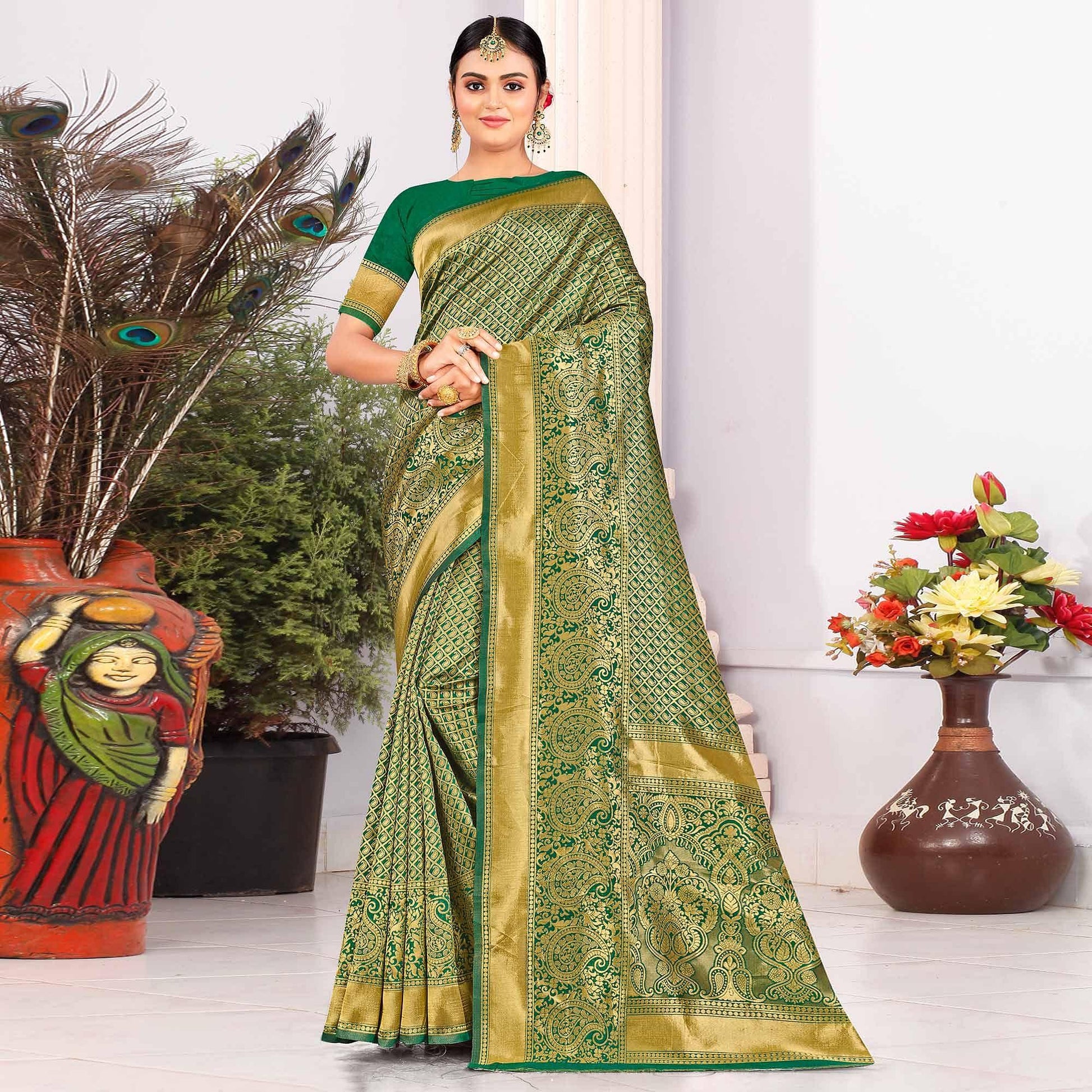 green-festive-wear-woven-art-silk-saree-141741