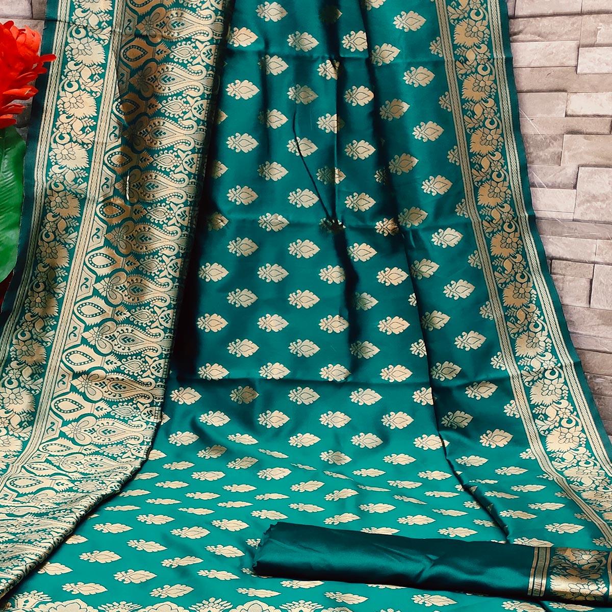 trendy-green-colored-festive-wear-woven-art-silk-saree-85788
