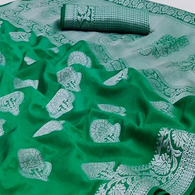 green-festive-wear-woven-pure-soft-raw-silk-saree-134114