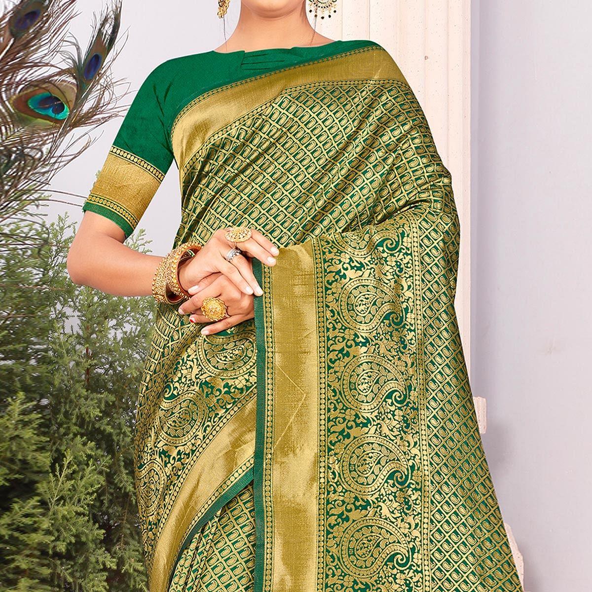 green-festive-wear-woven-art-silk-saree-141741