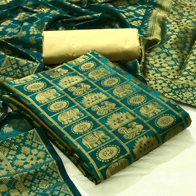 green-festive-wear-woven-banarasi-silk-dress-material-127327