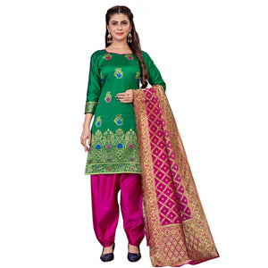 green-festive-wear-woven-banarasi-silk-dress-material-132726