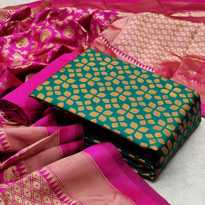 green-festive-wear-woven-banarasi-silk-dress-material-124375