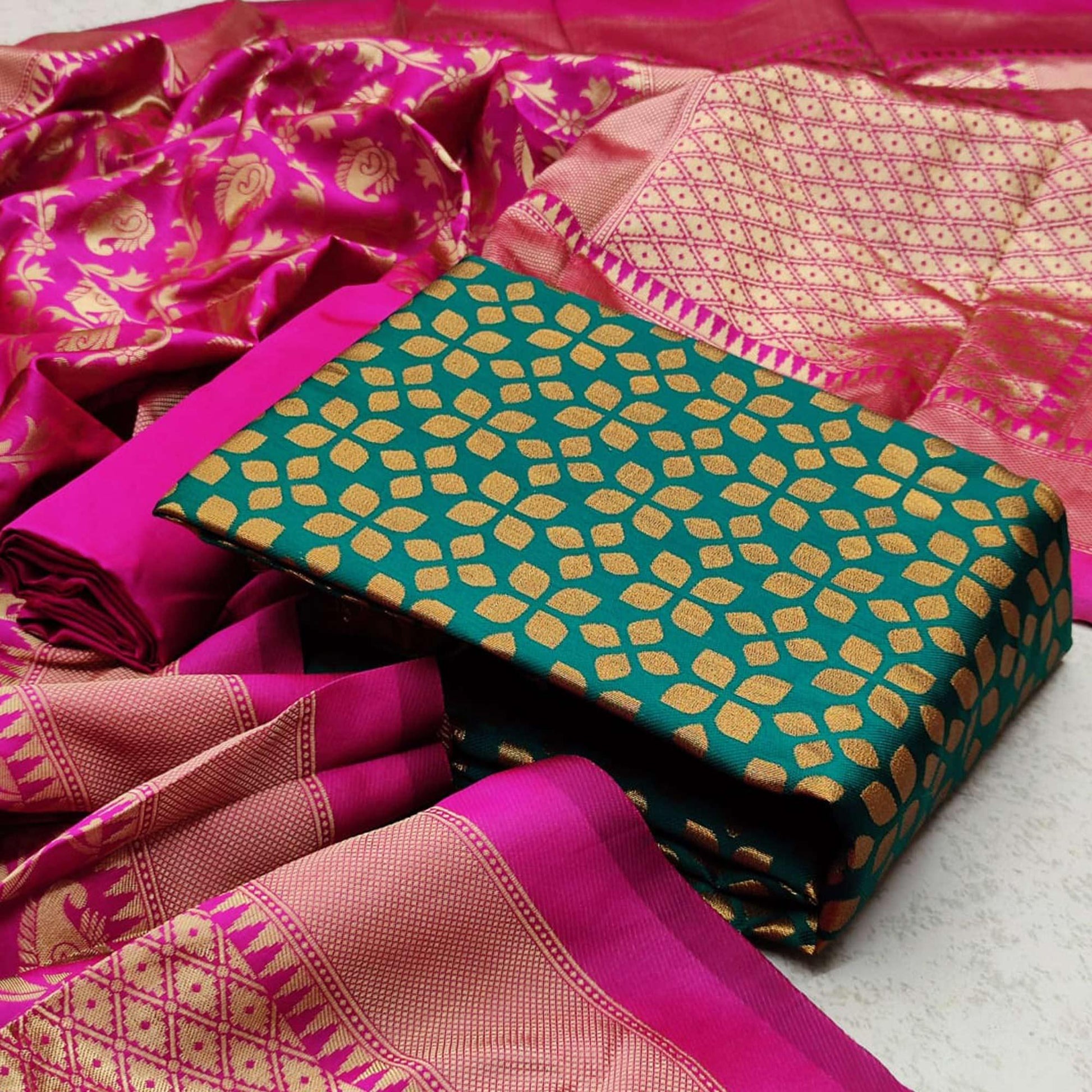 green-festive-wear-woven-banarasi-silk-dress-material-124375