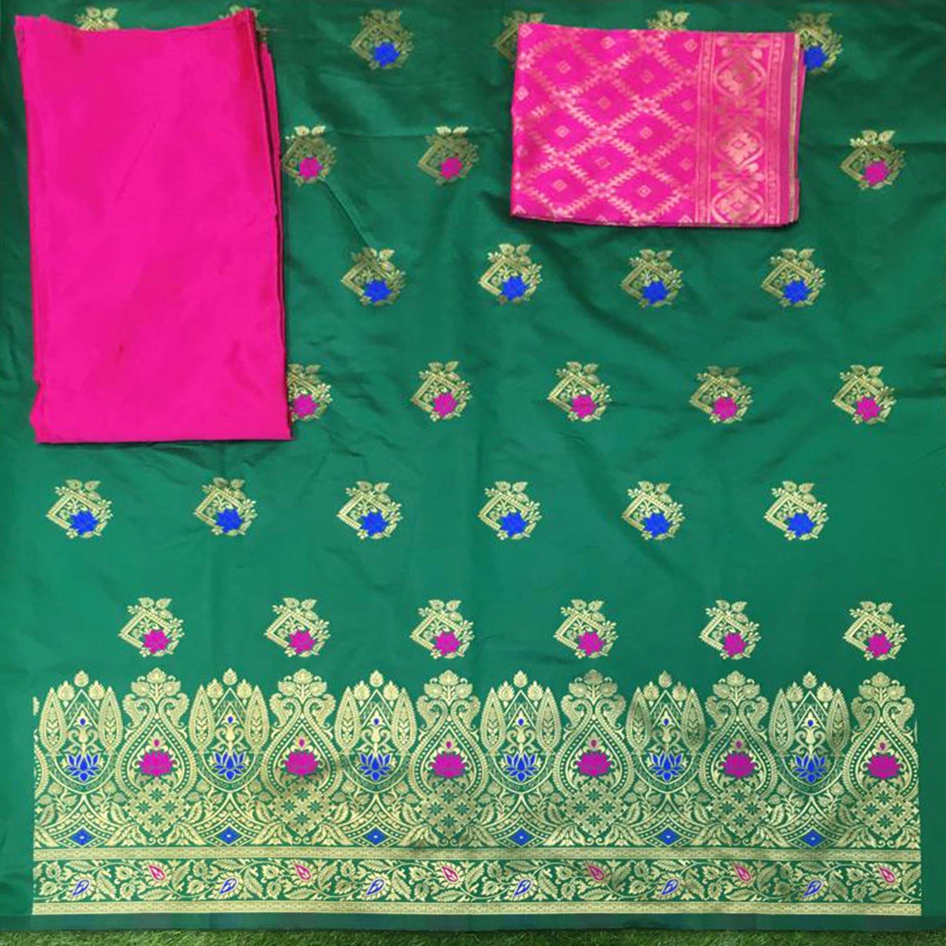 green-festive-wear-woven-banarasi-silk-dress-material-132726