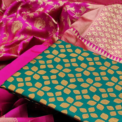 green-festive-wear-woven-banarasi-silk-dress-material-124375