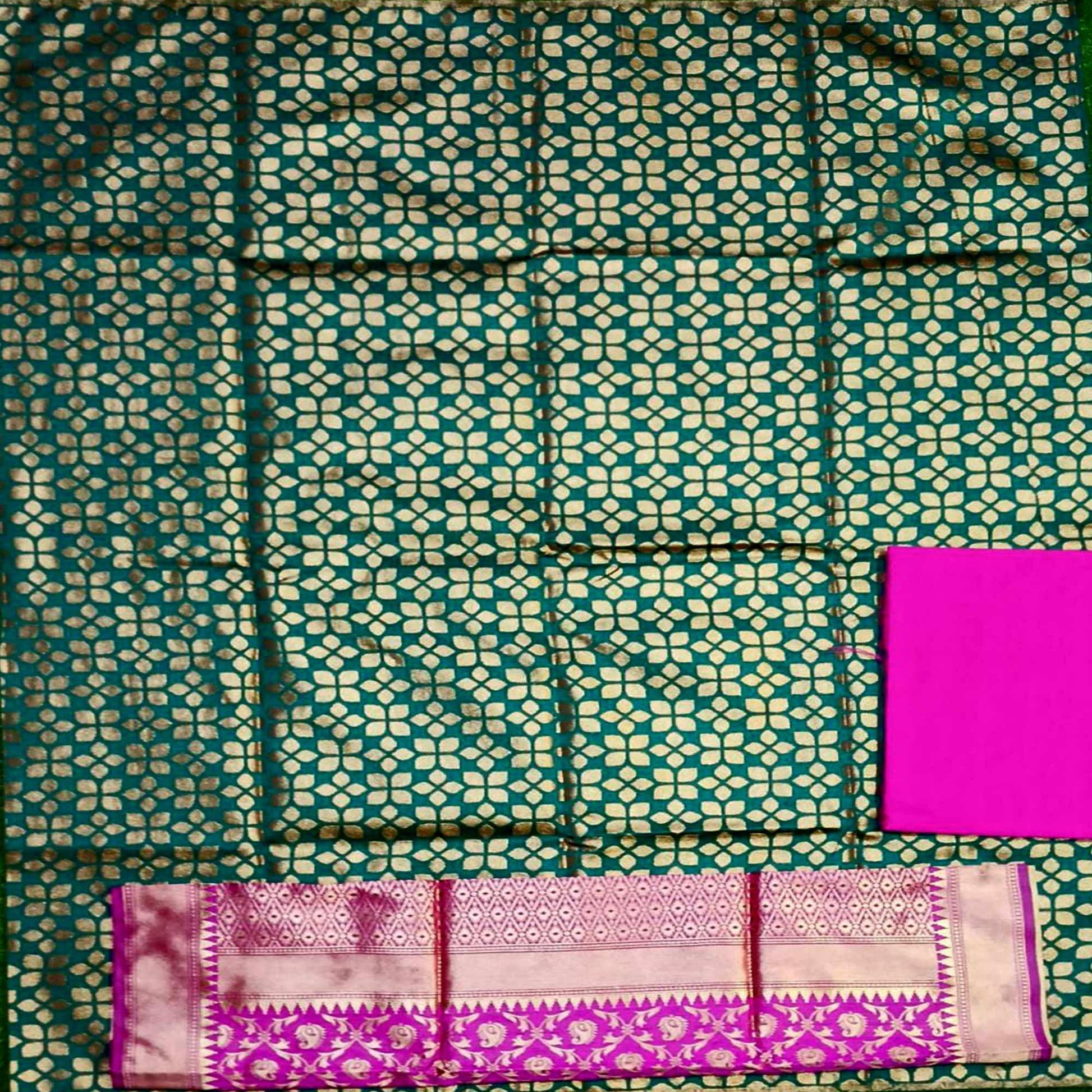 green-festive-wear-woven-banarasi-silk-dress-material-124375