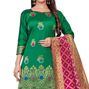 green-festive-wear-woven-banarasi-silk-dress-material-132726