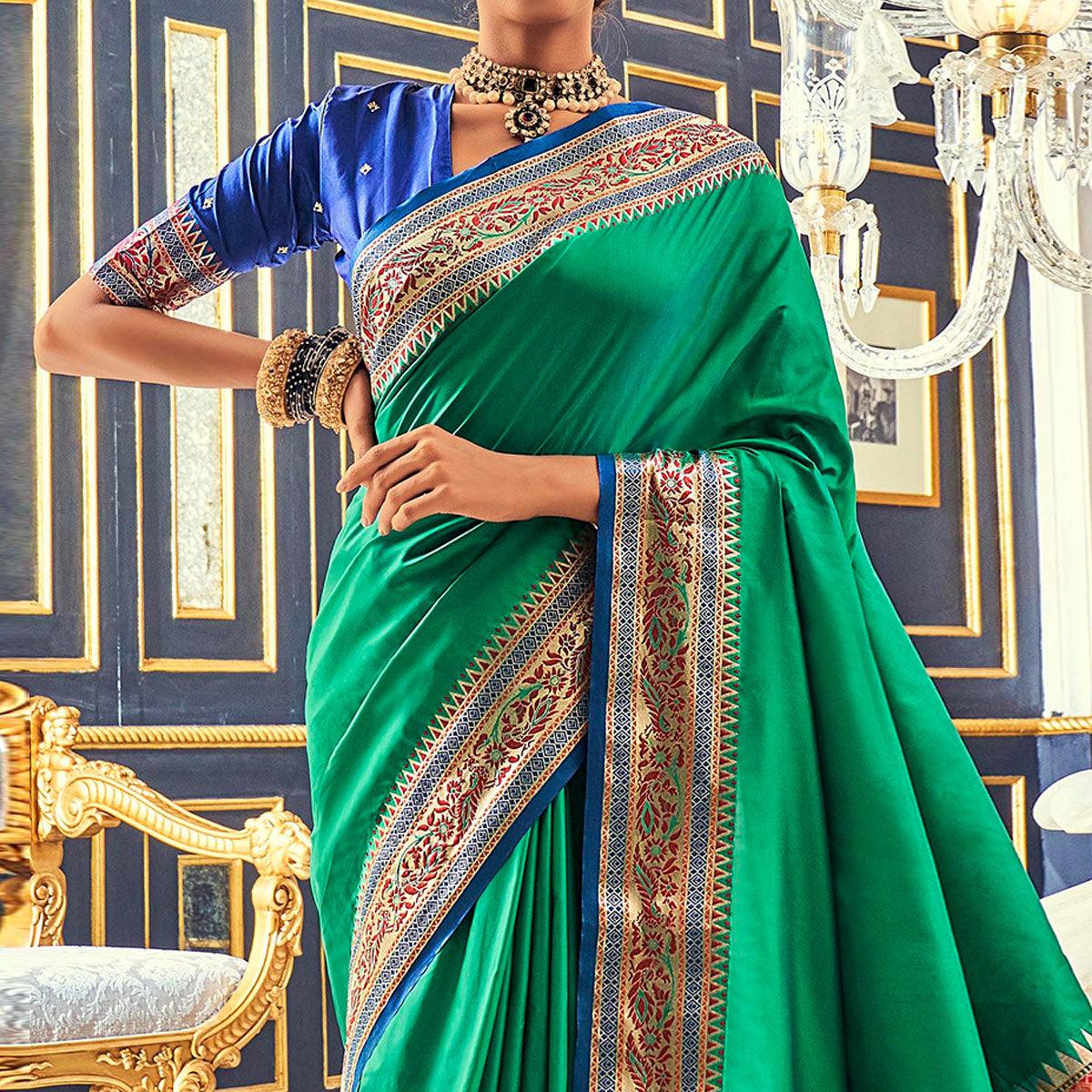 green-festive-wear-woven-banarasi-silk-paithani-saree-136978
