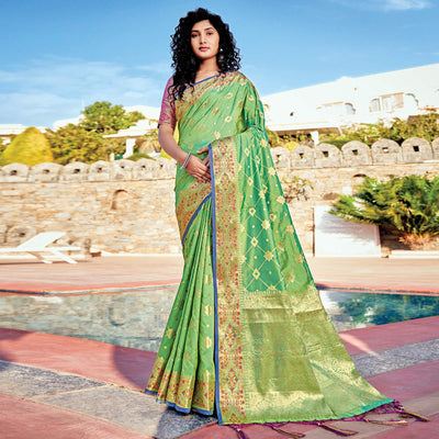 green-festive-wear-woven-banarasi-silk-saree-140441