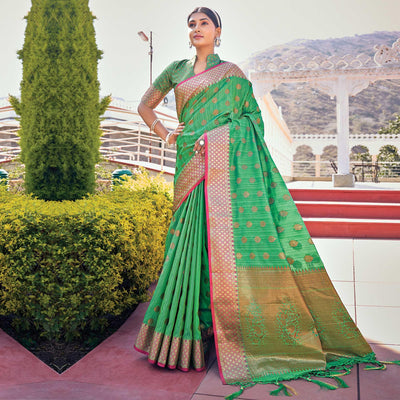 green-festive-wear-woven-banarasi-silk-saree-140435