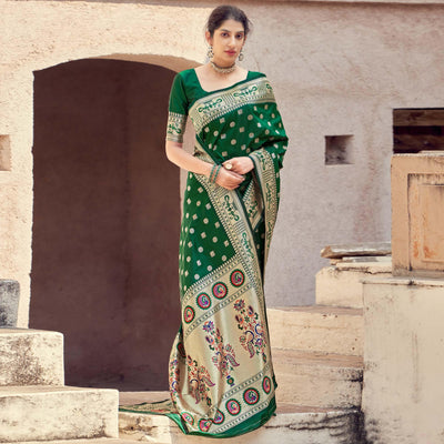 green-festive-wear-woven-banarasi-silk-saree-129736