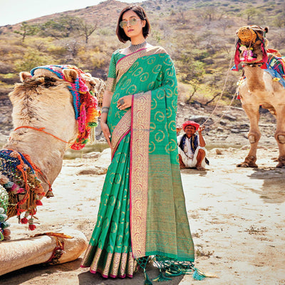 green-festive-wear-woven-banarasi-silk-saree-140449
