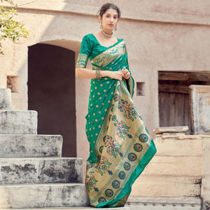 green-festive-wear-woven-banarasi-silk-saree-129733
