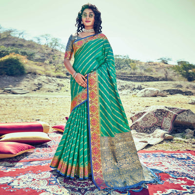 green-festive-wear-woven-banarasi-silk-saree-140458