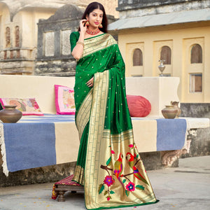 green-festive-wear-woven-banarasi-silk-saree-130208