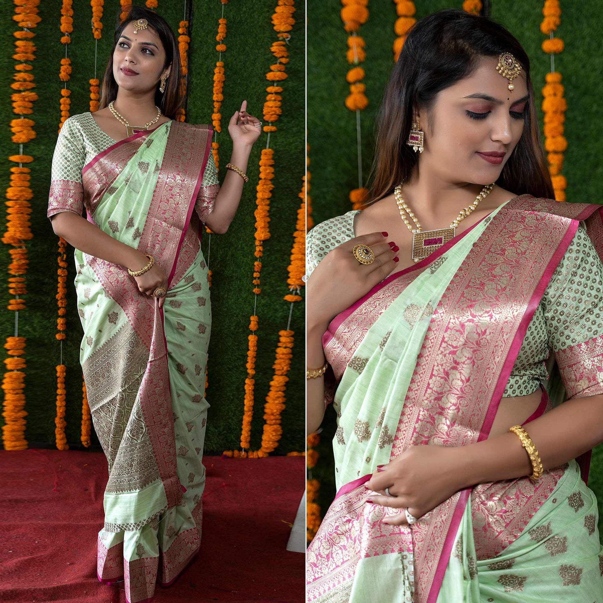 green-festive-wear-woven-banarasi-silk-saree