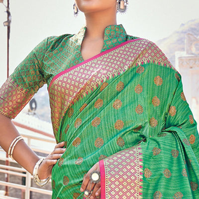 green-festive-wear-woven-banarasi-silk-saree-140435