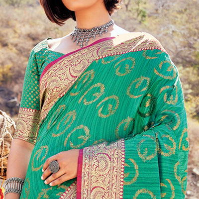 green-festive-wear-woven-banarasi-silk-saree-140449