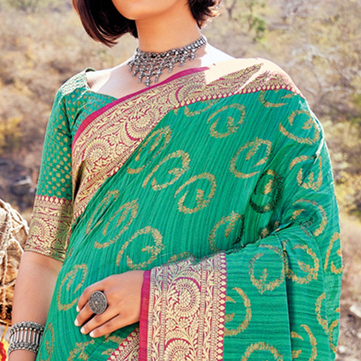 green-festive-wear-woven-banarasi-silk-saree-140449