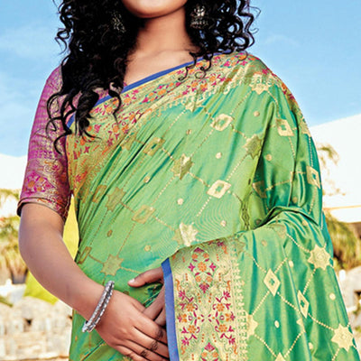 green-festive-wear-woven-banarasi-silk-saree-140441