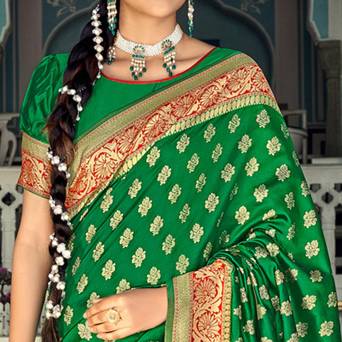 green-festive-wear-woven-banarasi-silk-saree-138072