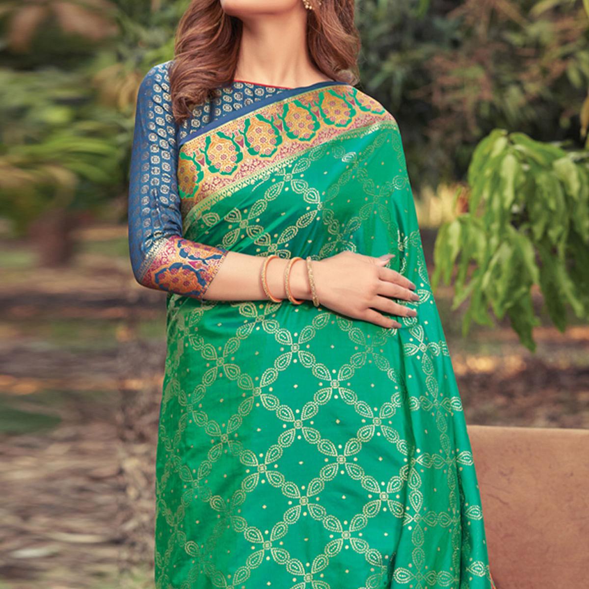 green-festive-wear-woven-banarasi-silk-saree-141592