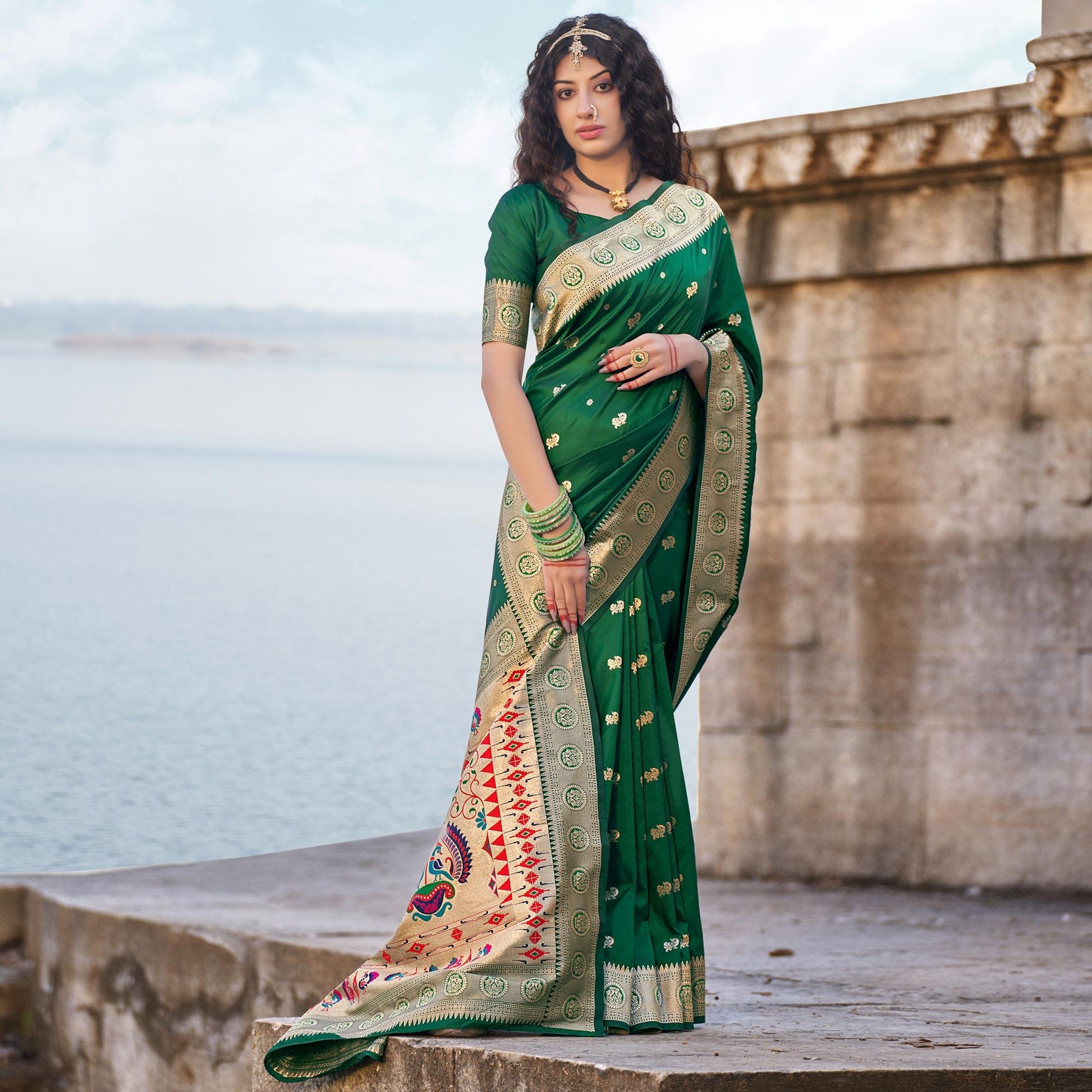 sea-green-festive-wear-woven-banarasi-silk-saree-139573
