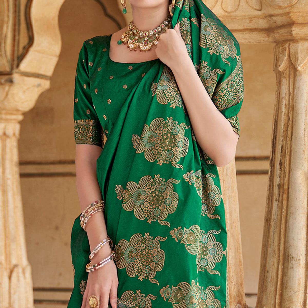 green-festive-wear-woven-banarasi-silk-saree-138852